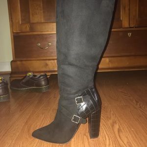 Tall Black Suede Boots